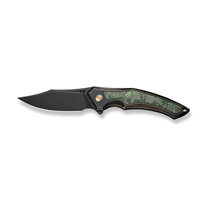 WE Orpheus Folding Knife Bronze/Black/Green Jungle Wear Fat Carbon Handle 20CV Clip Point Black Stonewash Finish WE23009-1 8 WE Orpheus Folding Knife Bronze/Black/Green Jungle Wear Fat Carbon Handle 20CV Clip Point Black Stonewash Finish WE23009-1 - Image 8