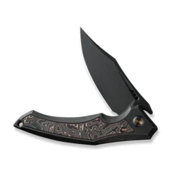 WE Orpheus Folding Knife Black/Copper Titanium Copper Foil/Carbon Fiber Inlay Handle 20CV Clip Point Black Stonewash Finish WE23009-3 -Knife Gear Shop WE23009 3 Orpheus 3 60893.1695943656