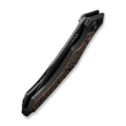 WE Orpheus Folding Knife Black/Copper Titanium Copper Foil/Carbon Fiber Inlay Handle 20CV Clip Point Black Stonewash Finish WE23009-3 -Knife Gear Shop WE23009 3 Orpheus 6 57013.1695943656