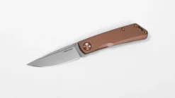 Real Steel Luna ECO Folding Knife Bronze Stainless Steel Handle K110 Plain Edge Bead Blast Finish RS7084