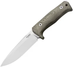 Lion Steel T5 Fixed Blade Knife Canvas Green Micarta Handle Niolox Plain Edge T5 CVG