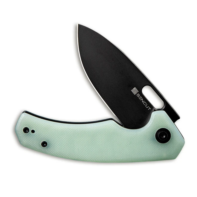 Discontinued Sencut Acumen Folding Knife Natural G10 Handle 9Cr18MoV Drop Point Plain Edge Black Stonewash Finish SA06C 5 Discontinued Sencut Acumen Folding Knife Natural G10 Handle 9Cr18MoV Drop Point Plain Edge Black Stonewash Finish SA06C - Image 5