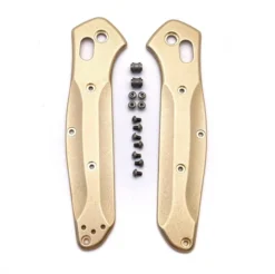 Flytanium Stonewash Brass Handle Kit For Benchmade 940 Osborne Series Knife
