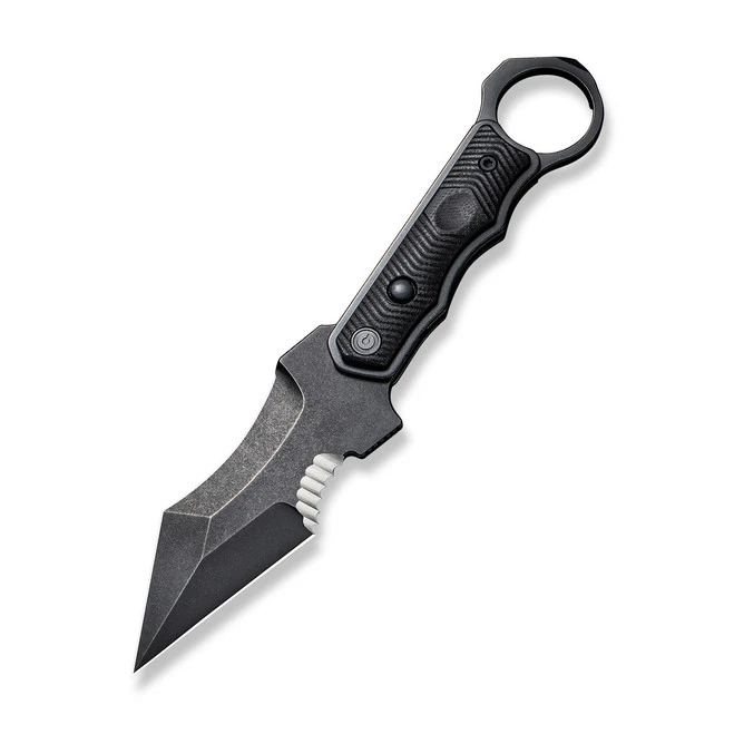 Civivi Orthrus Fixed Blade Knife Black G10 Handle Nitro-V Partially Serrated Blade Black Stonewash Finish C20037B-1 4 Civivi Orthrus Fixed Blade Knife Black G10 Handle Nitro-V Partially Serrated Blade Black Stonewash Finish C20037B-1 - Image 4